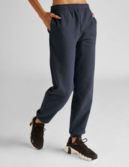 blue women's fleece joggers.