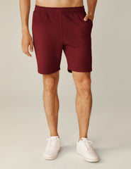 red men's sweat shorts with pockets.