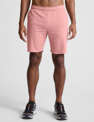 pink men's sweatshorts with pockets.