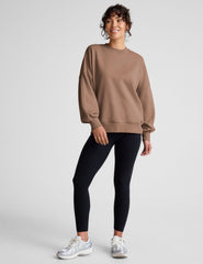 brown crewneck oversized sweatshirt.