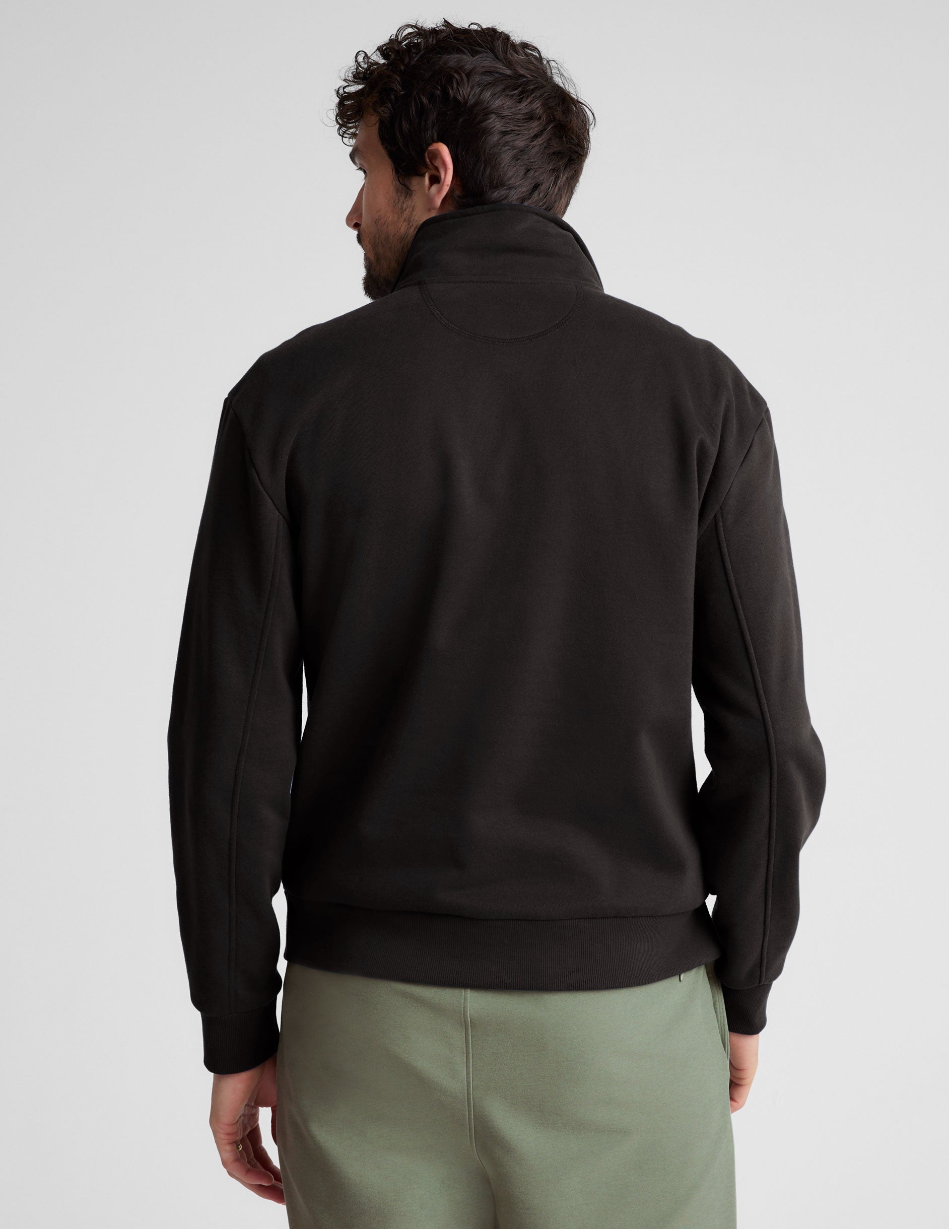 men black half zip up pullover