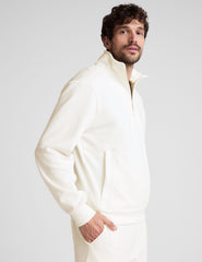 mens white half zip pullover