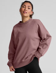 pink oversized crewneck sweatshirt.