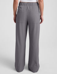grey wide leg pants with pockets.