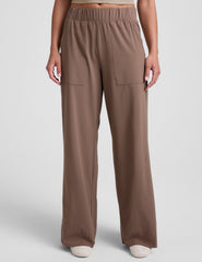 brown wide leg pants with pockets.
