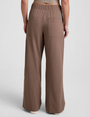 brown wide leg pants with pockets.