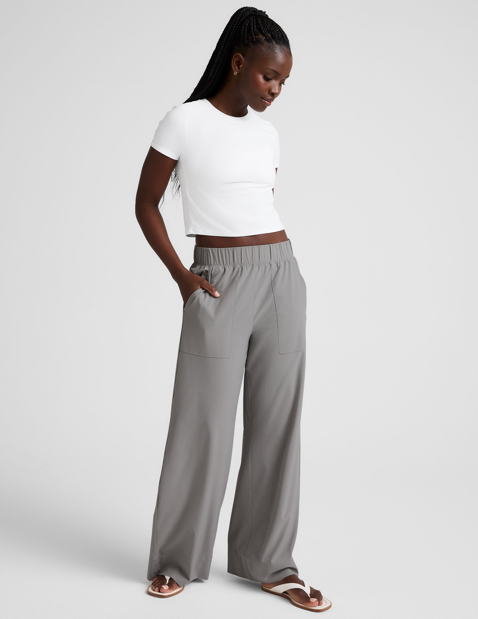 gray wide leg pant