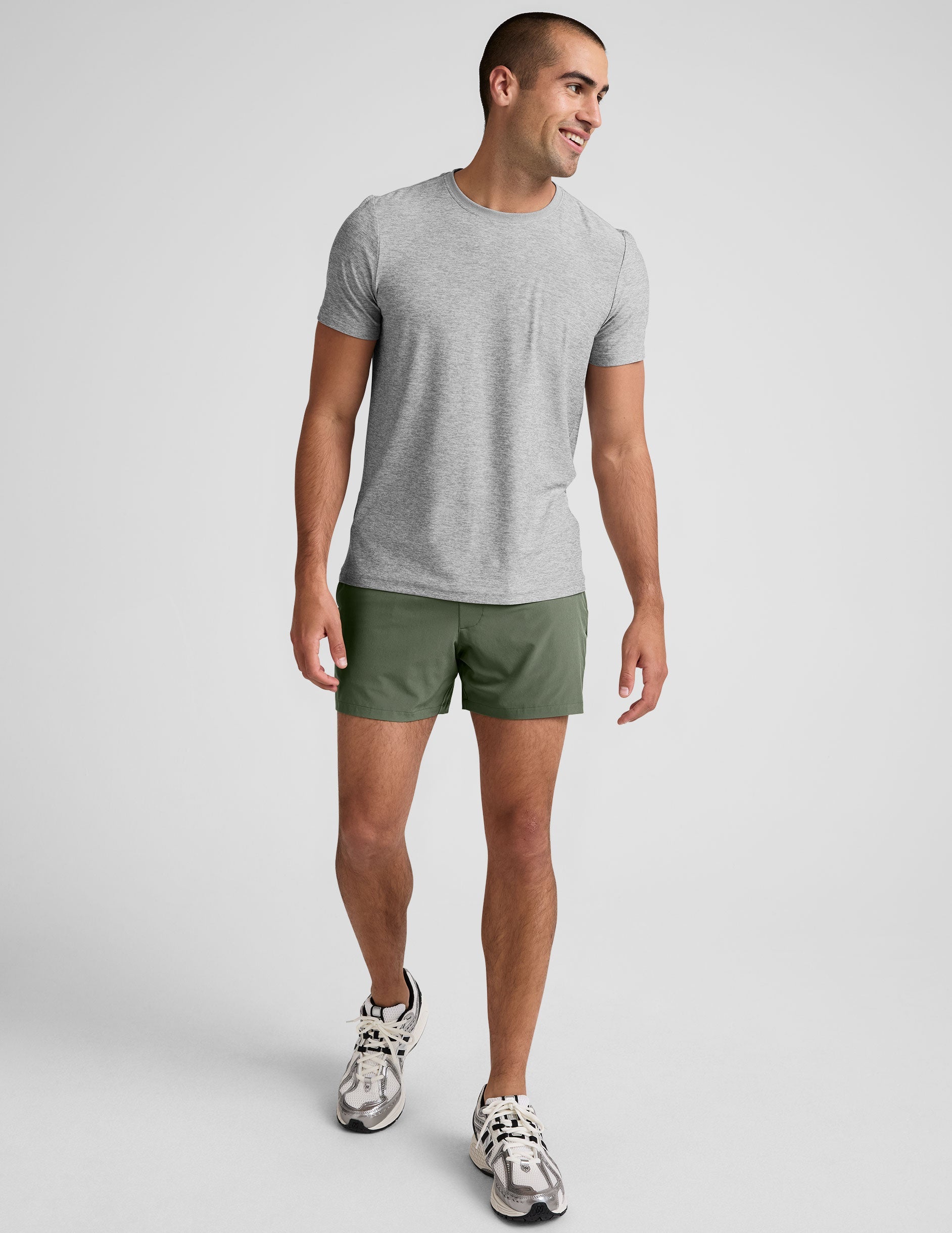 green men's 5" shorts on a plain background. 