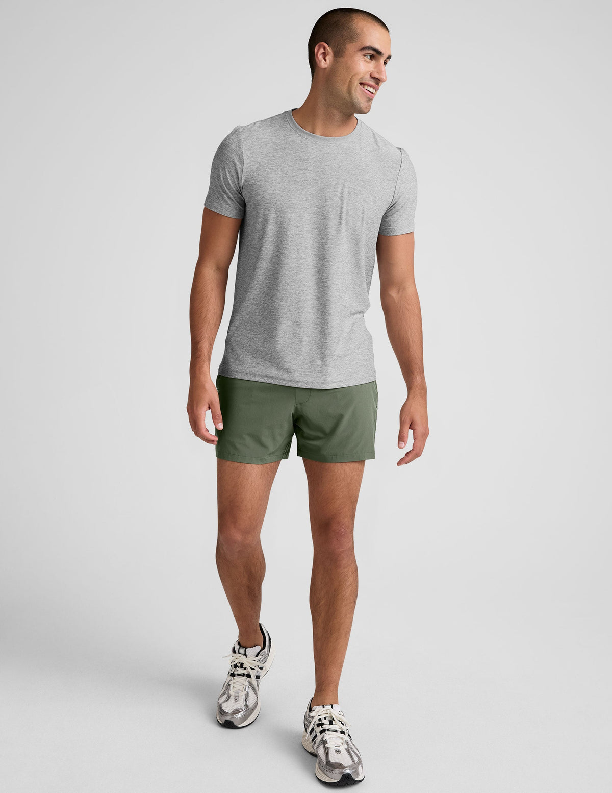 green men's 5" shorts on a plain background. 