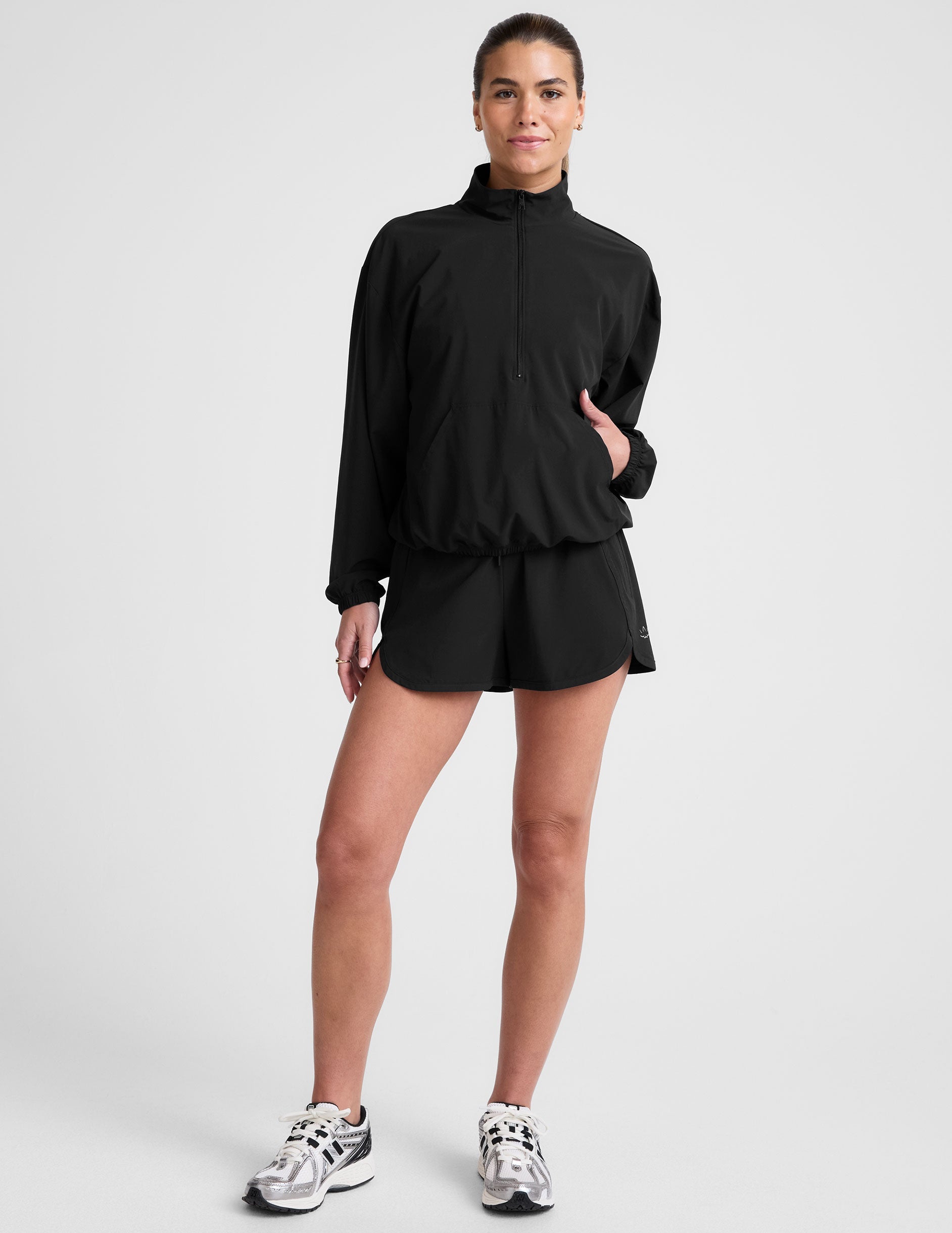 black half zip pullover