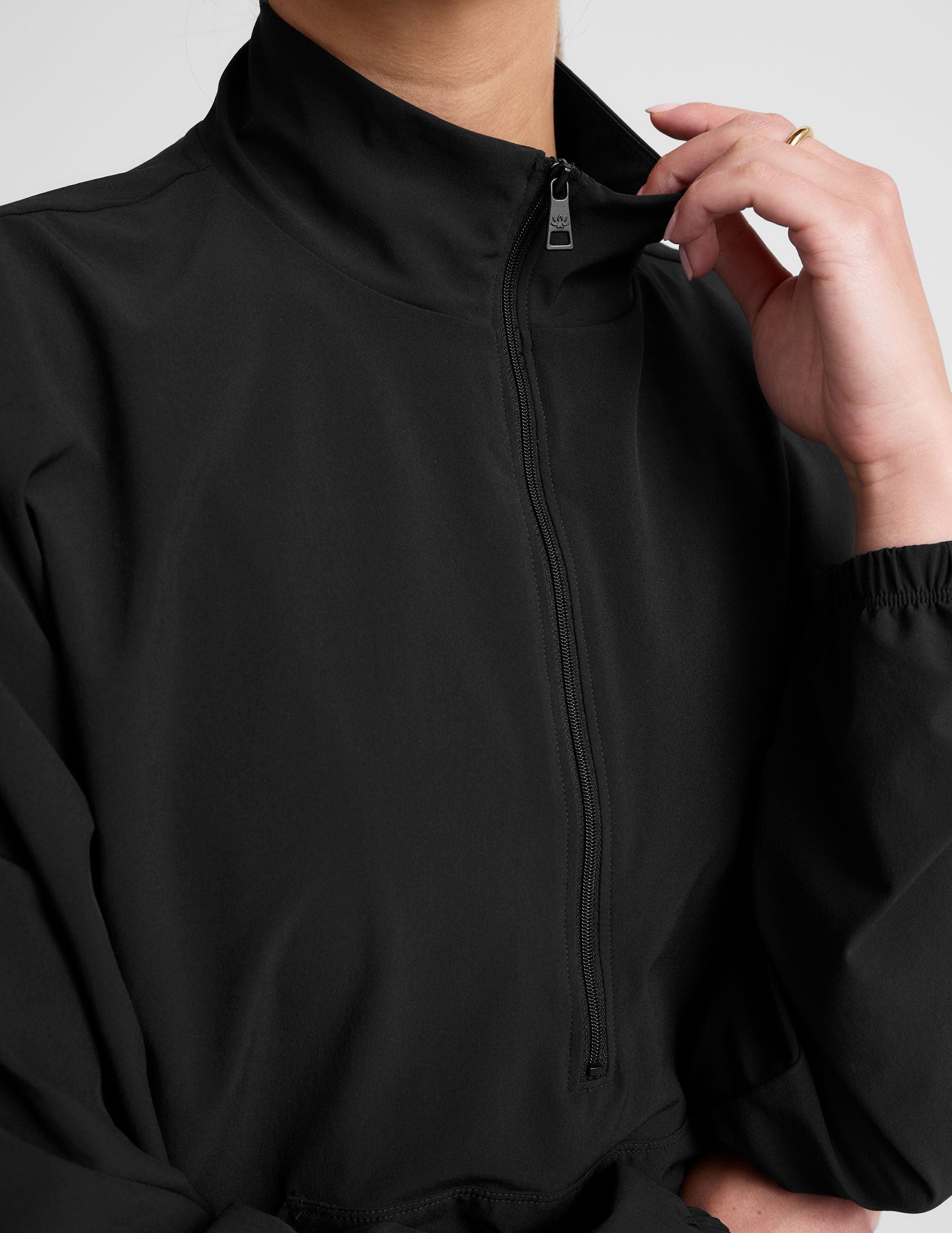 black half zip pullover