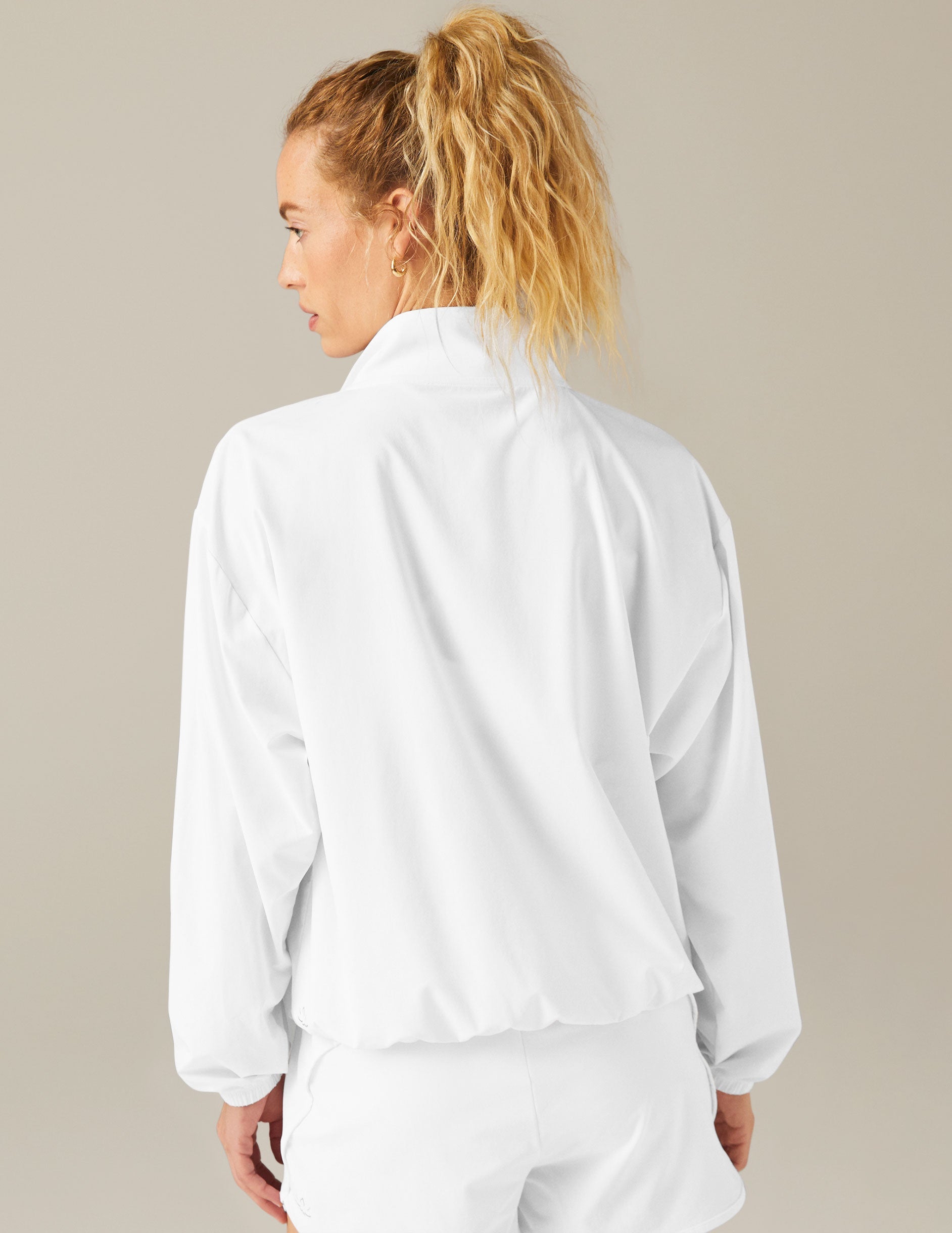 white half zip pullover