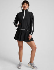 black and white half zip jacket