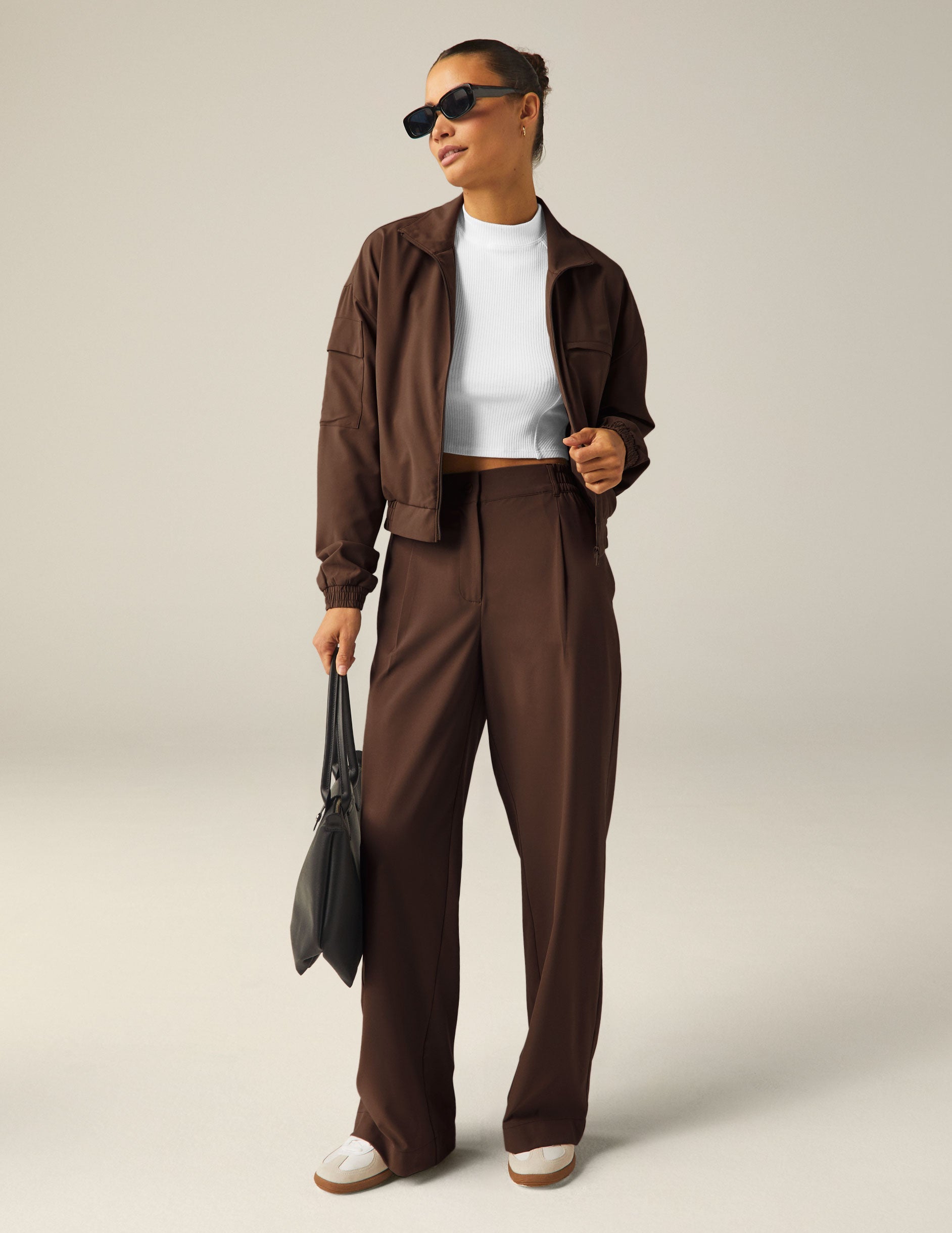 brown trouser pants with pockets.