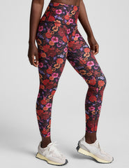 floral printed high-waisted midi length leggings.