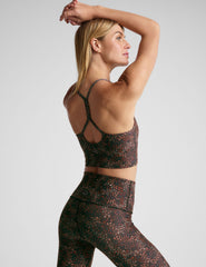 leopard printed racerback cropped tank top.