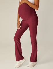 red maternity bootcut pants.