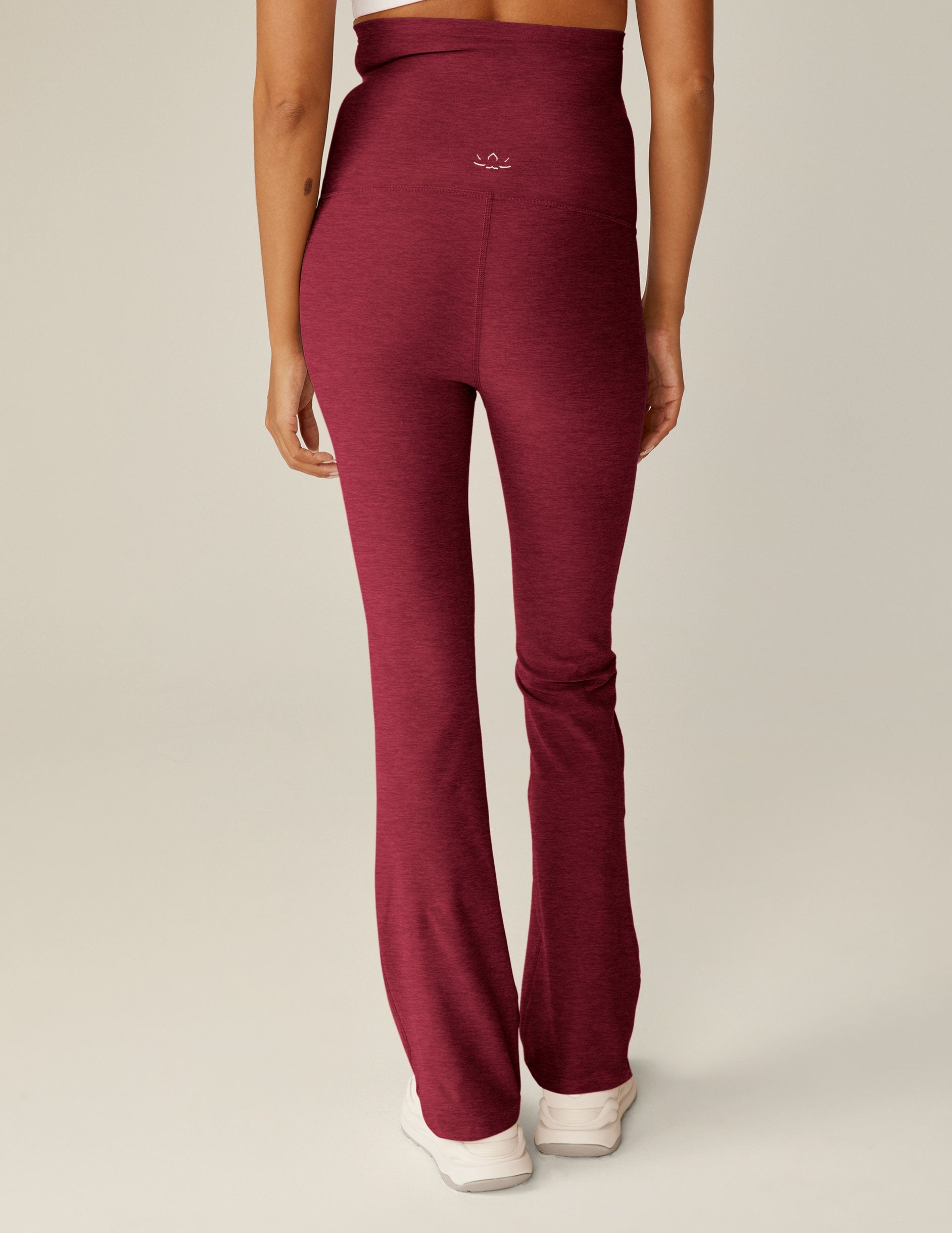 red maternity bootcut pants.