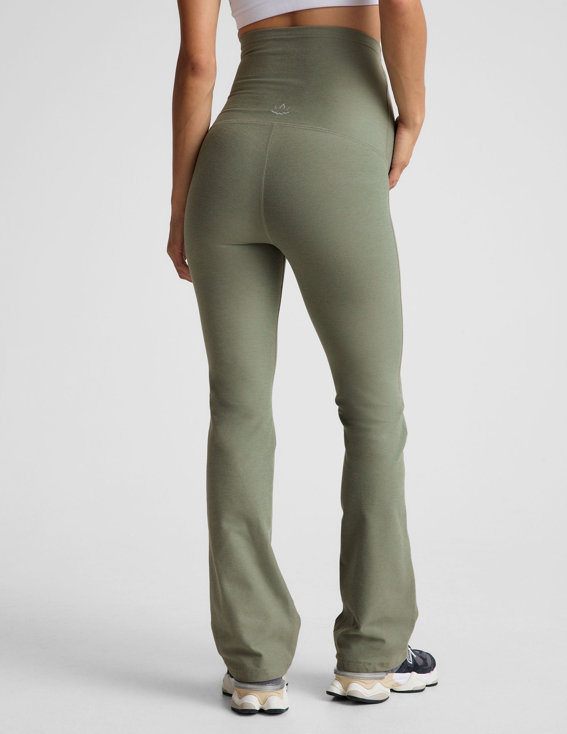 green bootcut maternity pants.