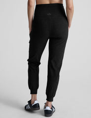 black maternity midi length joggers.