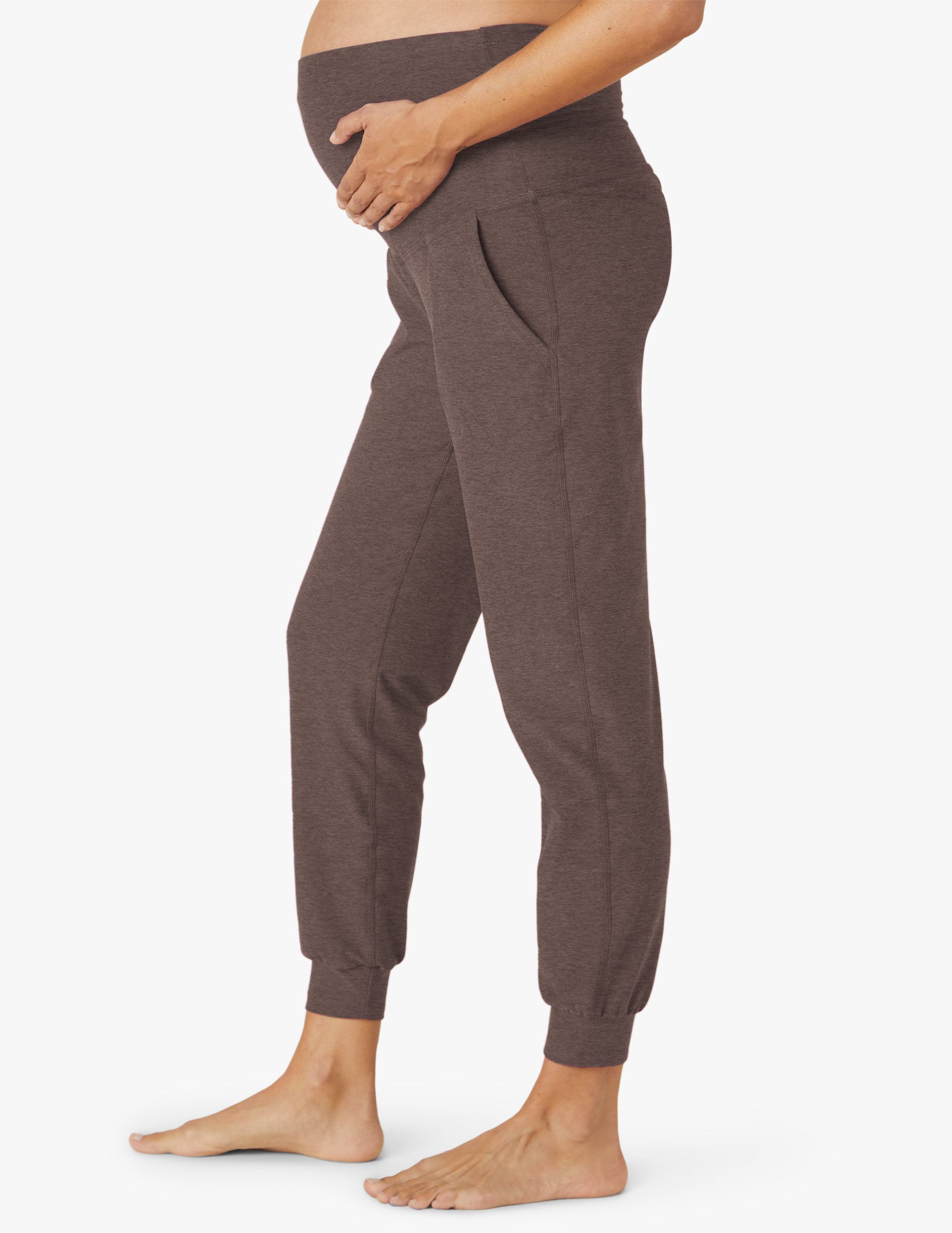 brown maternity joggers
