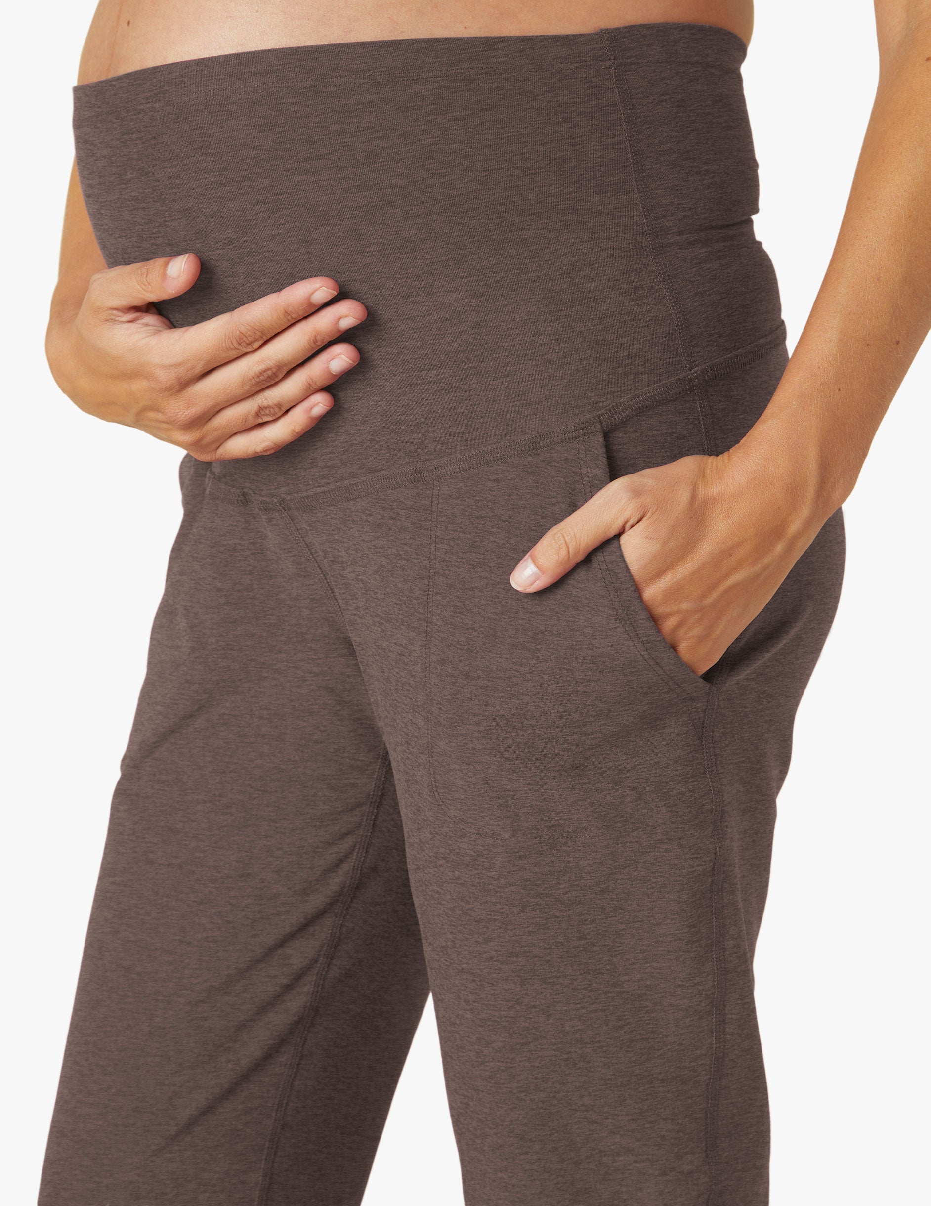 brown maternity joggers