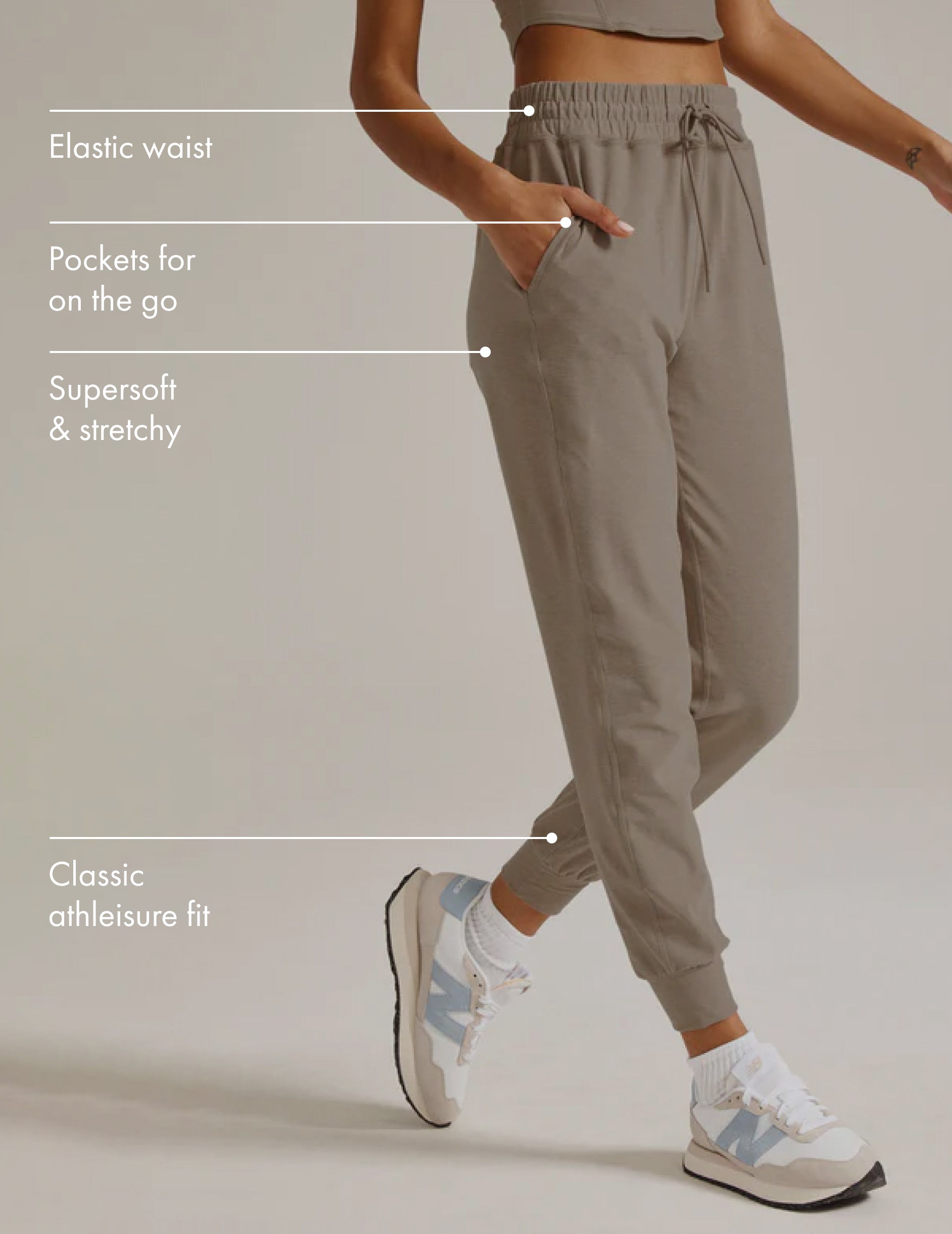 brown midi jogger with drawstring at waist