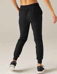 black midi jogger with drawstring at waist