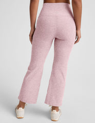 pink high-waisted cropped flare pant.