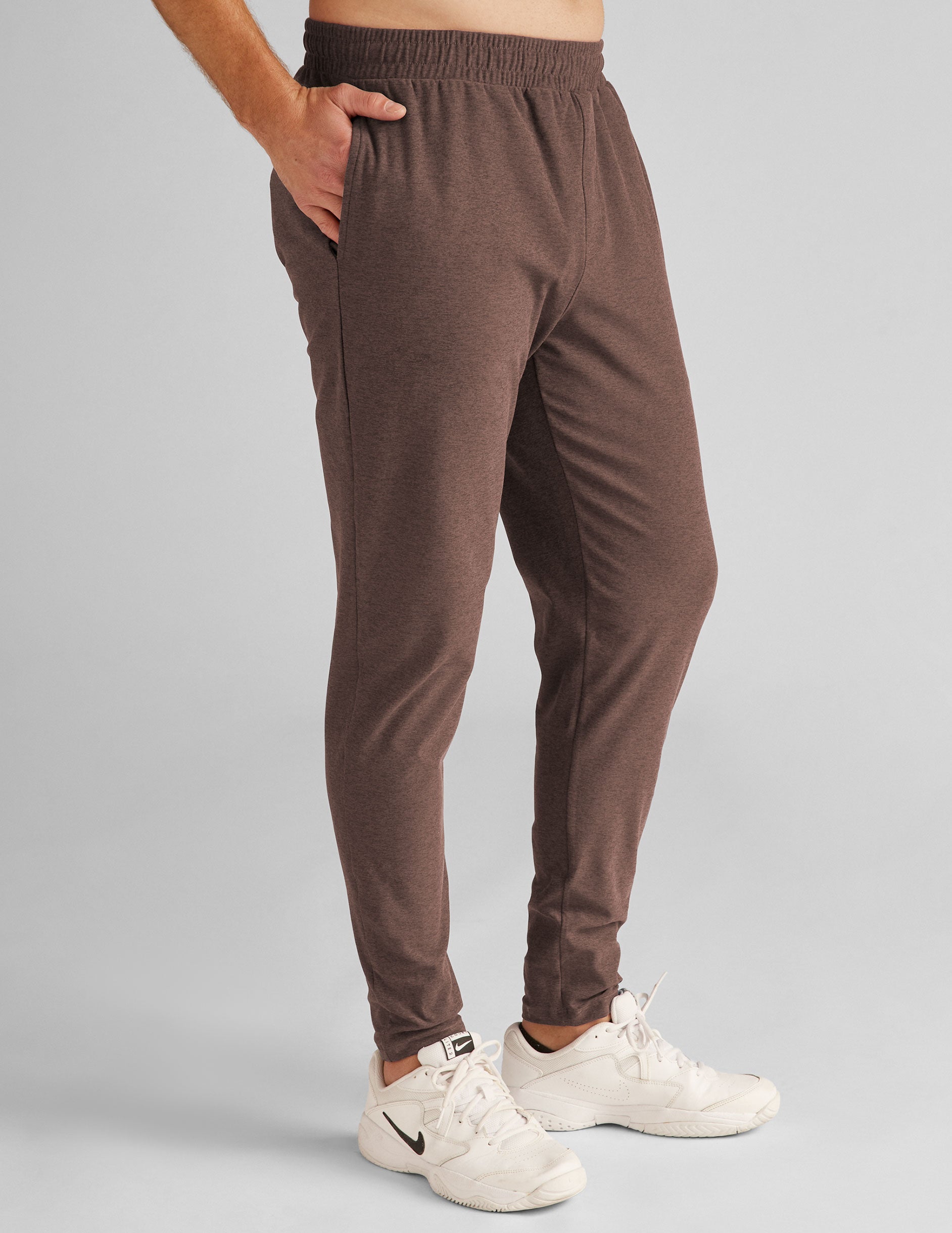brown men's joggers.
