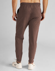 brown men's joggers.