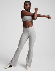 gray mid-rise bootcut pant.