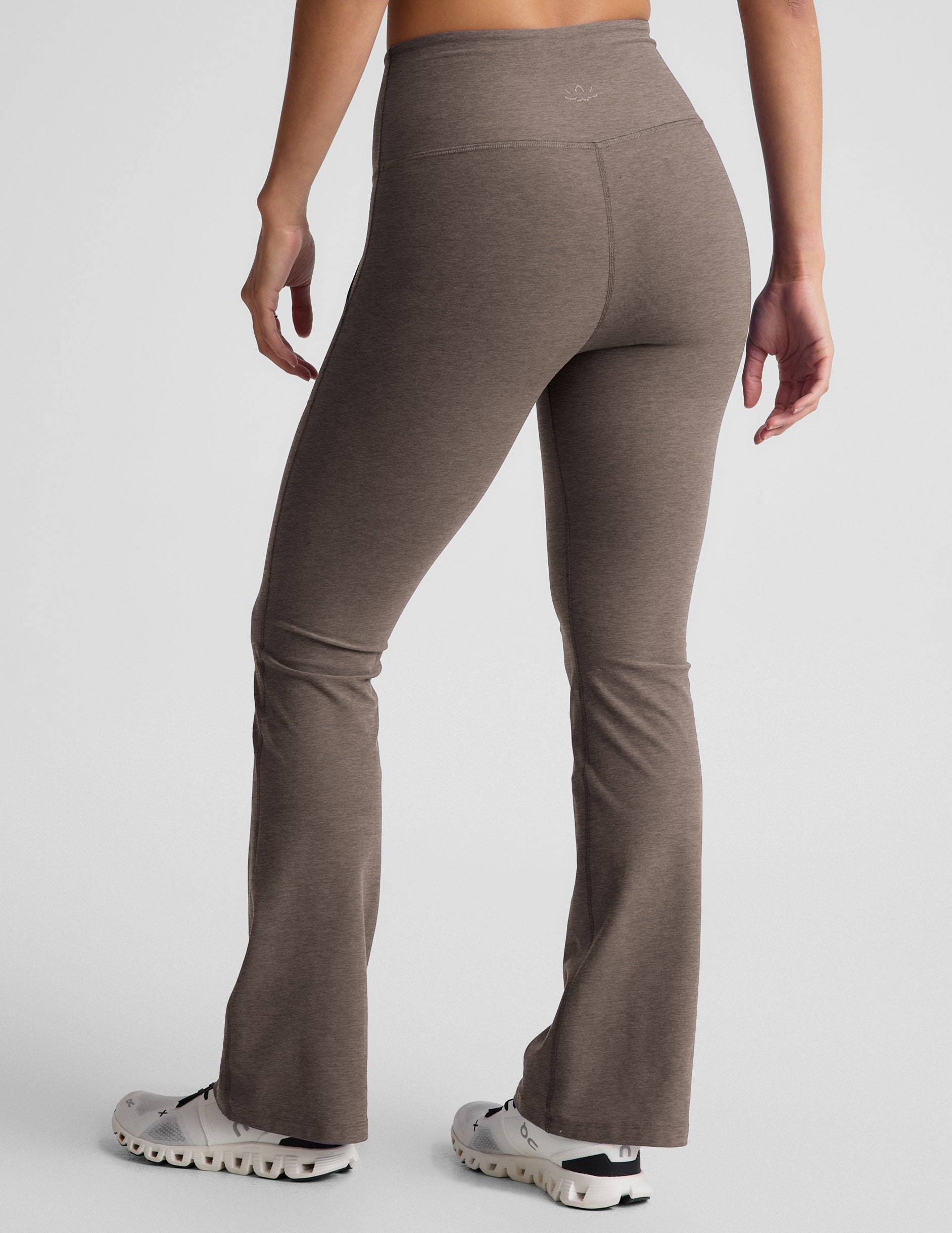 brown flare pants with slit at sides