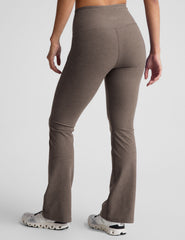 brown flare pants with slit at sides