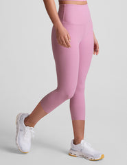 pink capri length leggings.