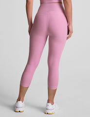pink capri length leggings.