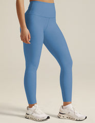 blue high-waisted midi spacedye leggings.