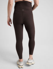 brown midi length maternity leggings.