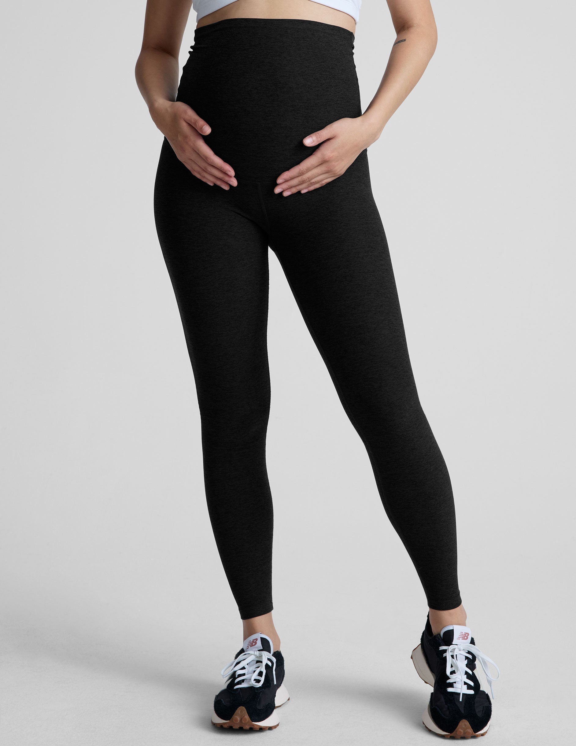 black maternity midi length leggings.