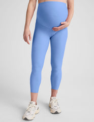 blue maternity capri length leggings.