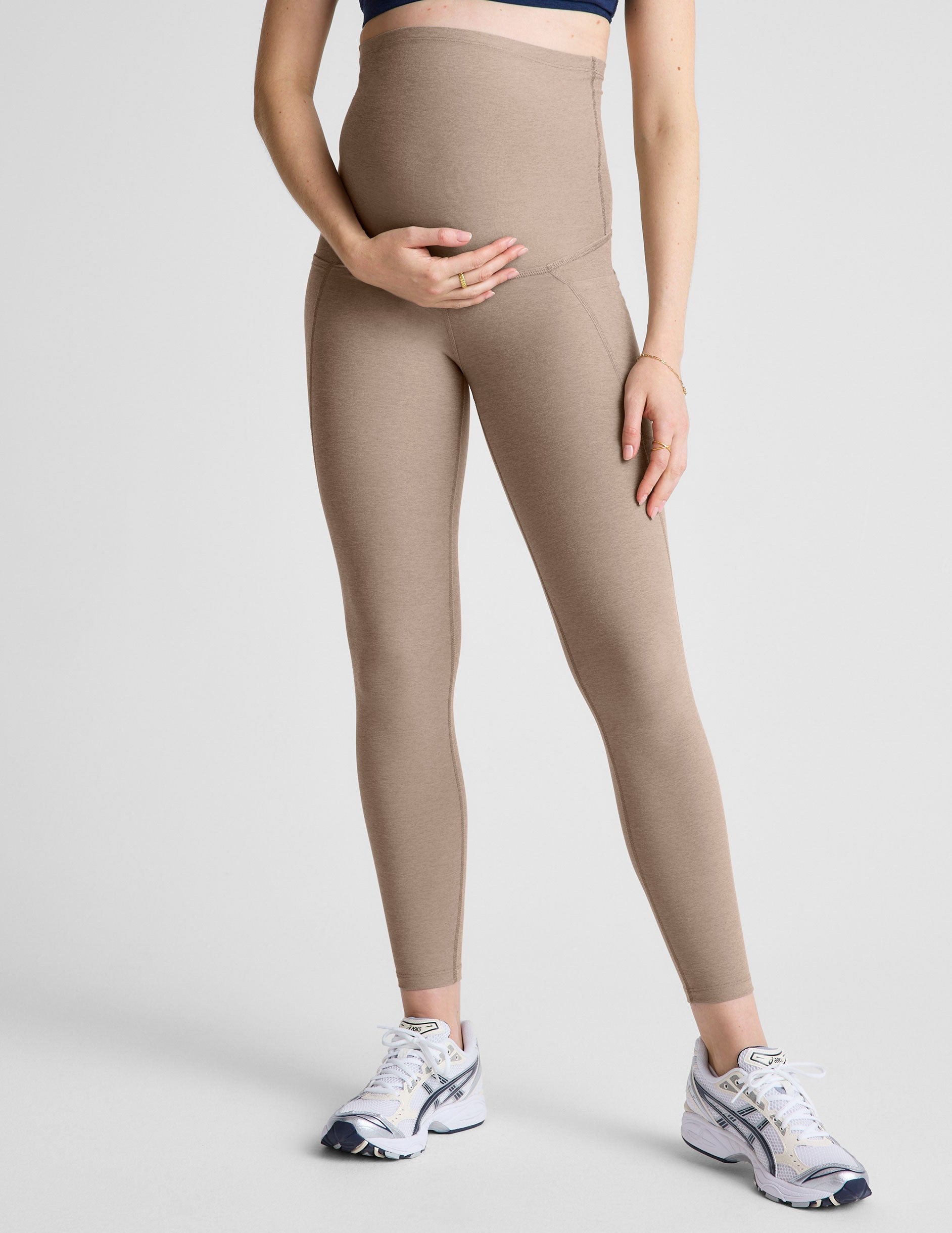 brown maternity midi legging