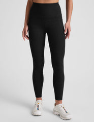 black high waisted midi pocket legging