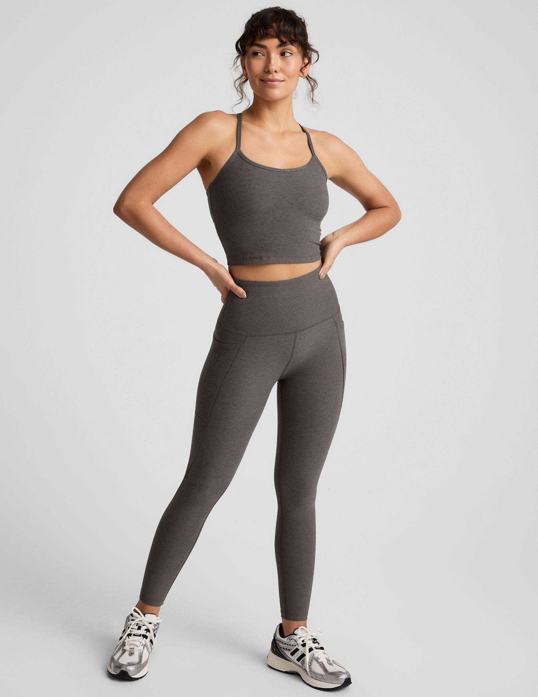 gray pocket midi legging