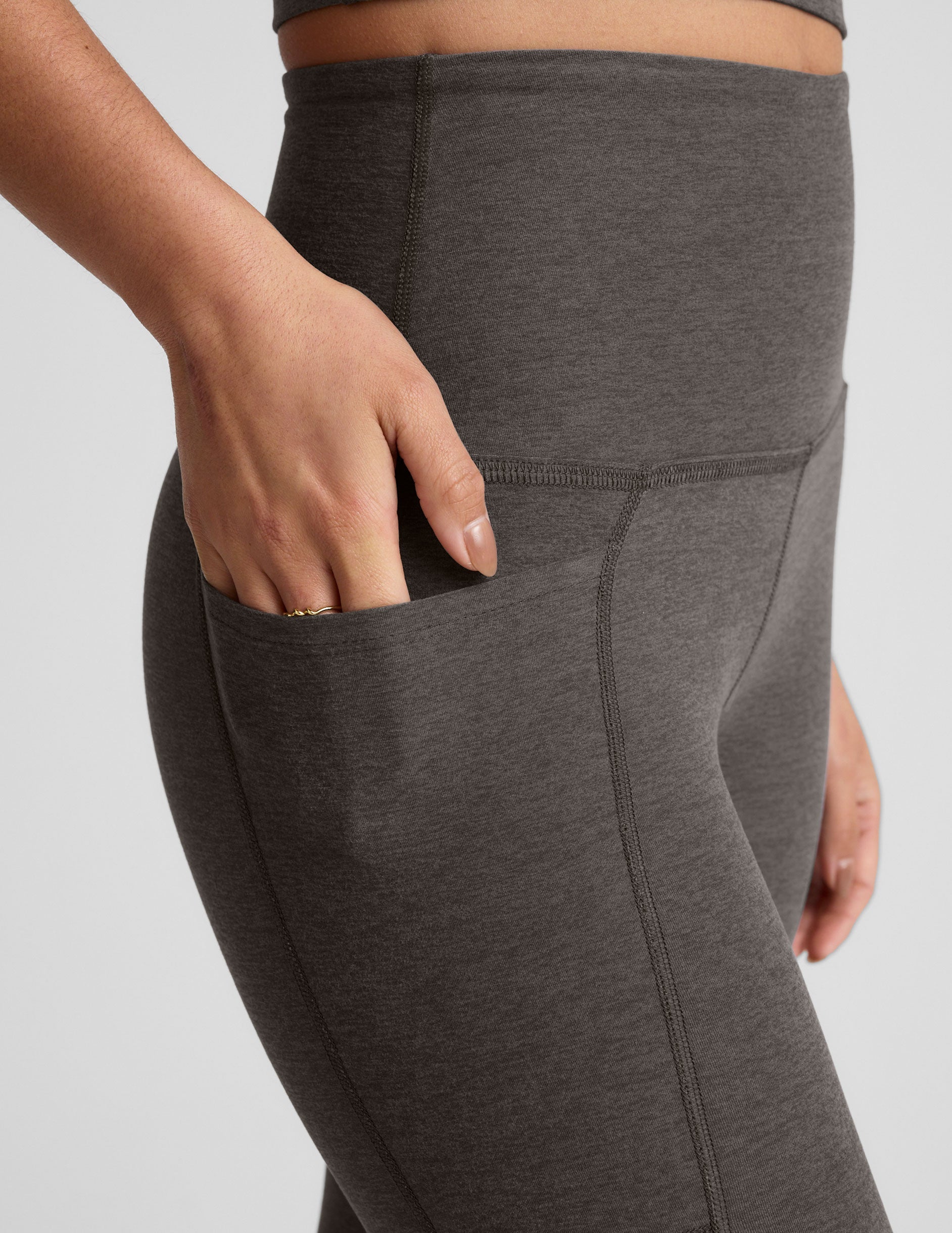 gray pocket midi legging
