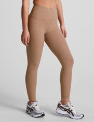 brown midi legging with criss cross front