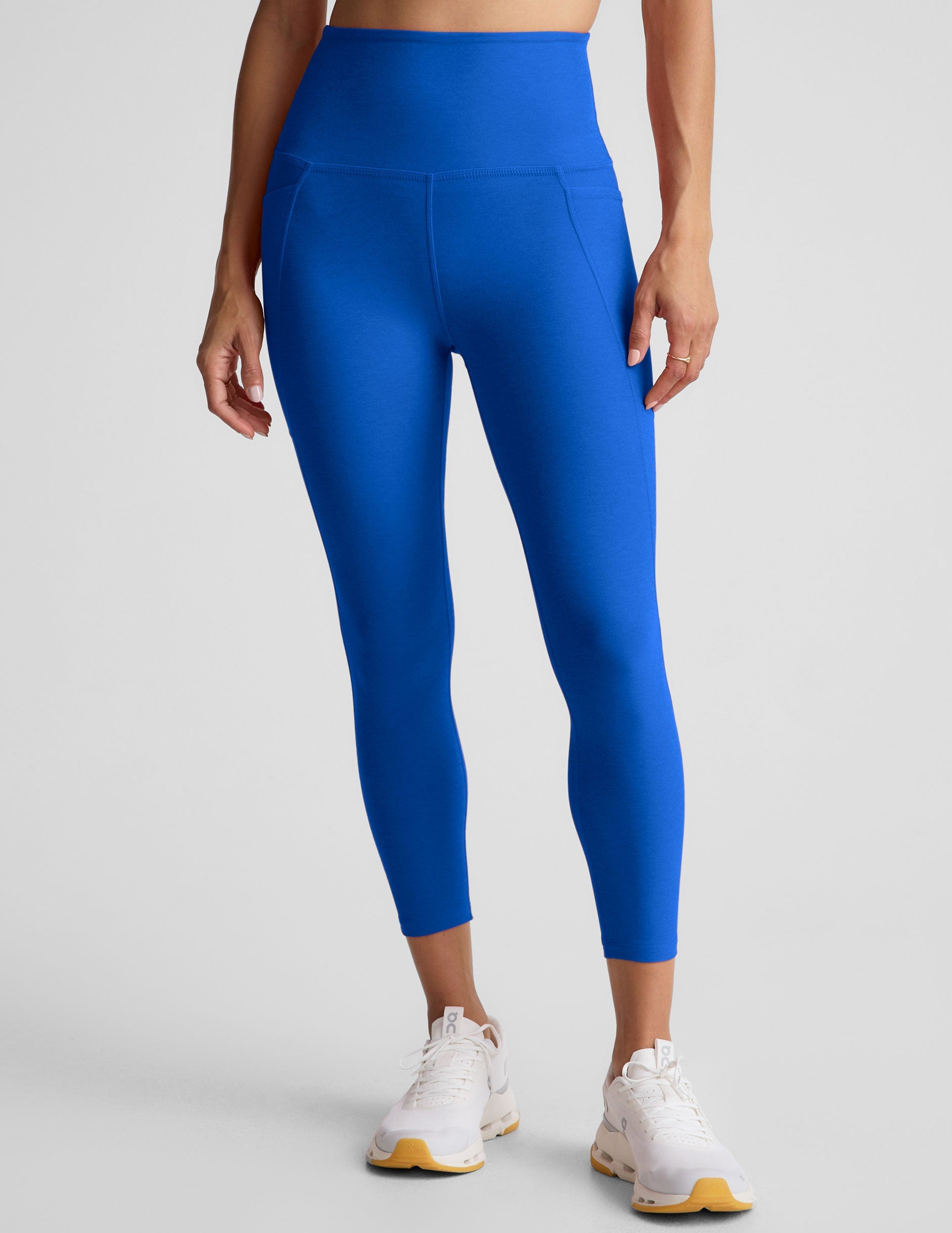 blue capri midi leggings