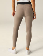 brown color block legging