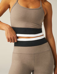 brown color block legging