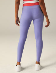purple color block midi legging