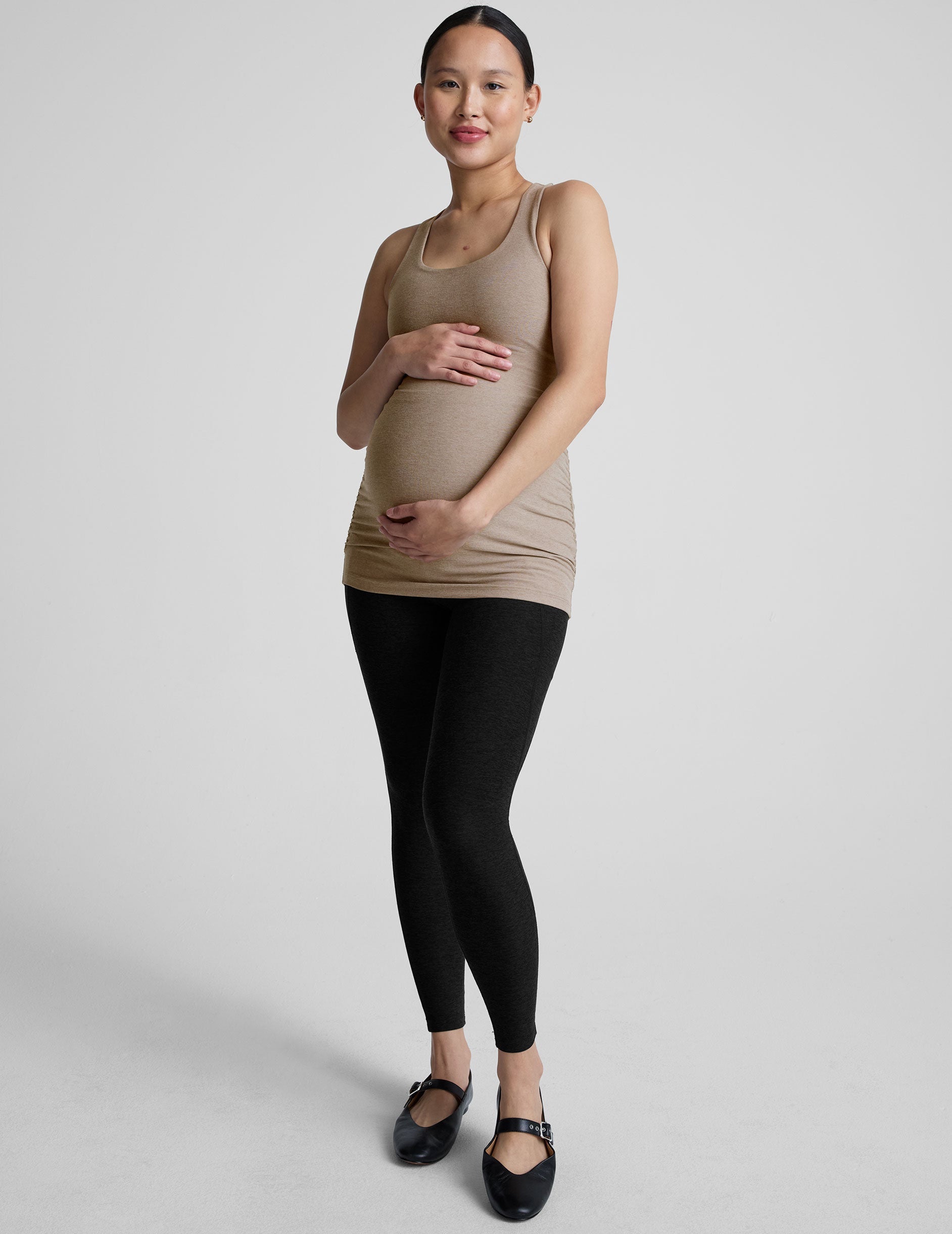 brown maternity tank top